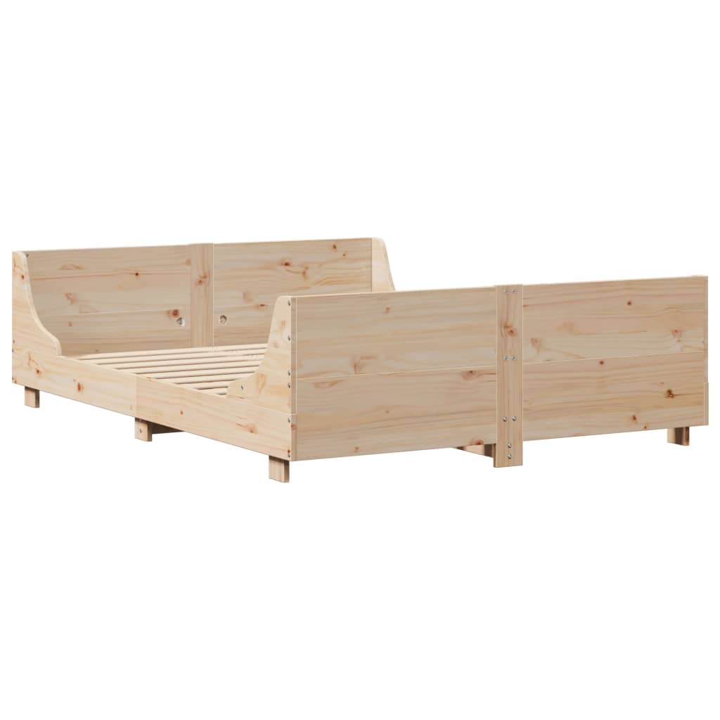 Bed Frame without Mattress 120x190 cm Small Double Solid Wood Pine