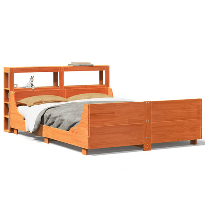 Bed Frame without Mattress Wax Brown 120x190 cm Small Double Solid Wood Pine
