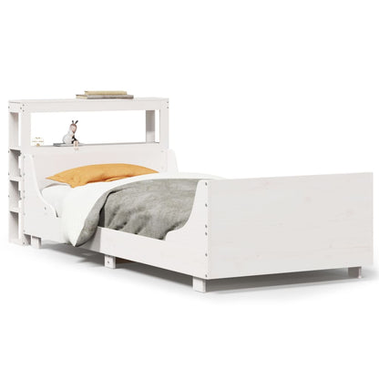 Bed Frame without Mattress White 90x190 cm Single Solid Wood Pine