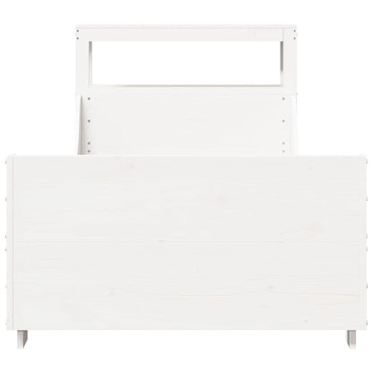 Bed Frame without Mattress White 90x190 cm Single Solid Wood Pine