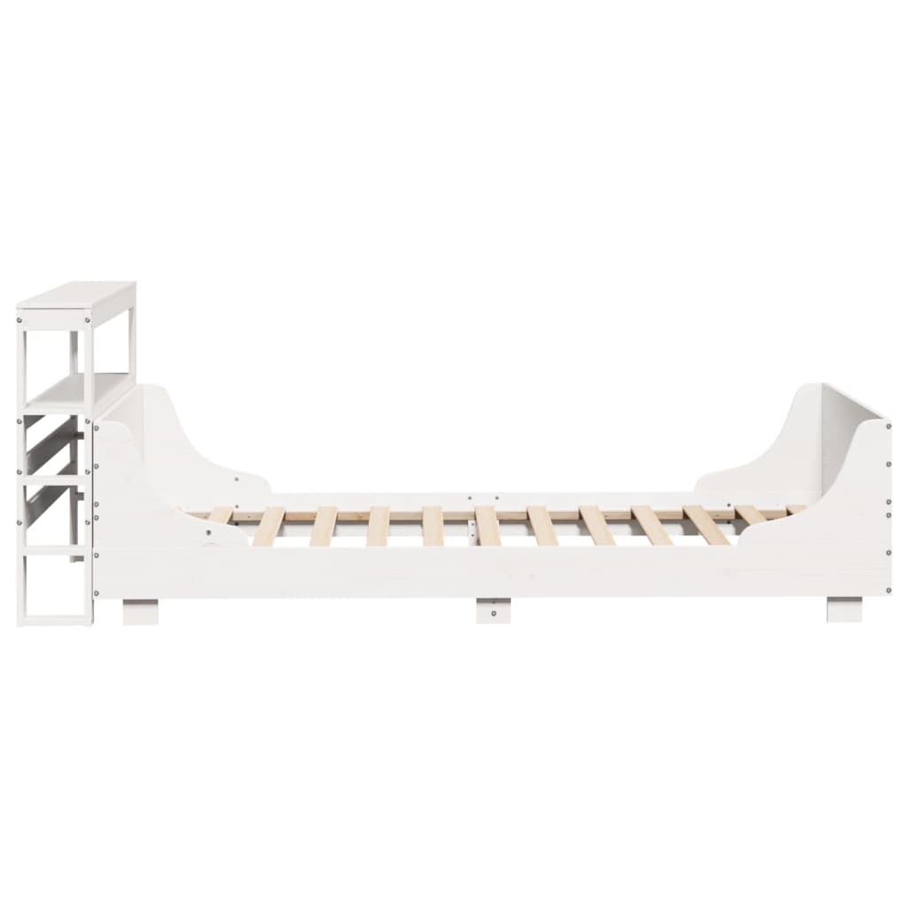 Bed Frame without Mattress White 90x190 cm Single Solid Wood Pine