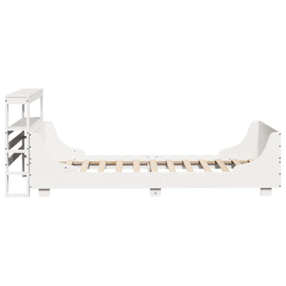 Bed Frame without Mattress White 90x190 cm Single Solid Wood Pine