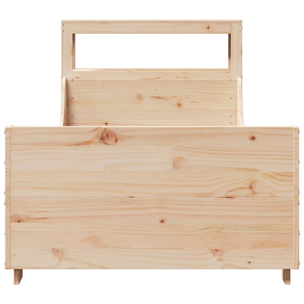 Bed Frame without Mattress 75x190 cm Small Single Solid Wood Pine