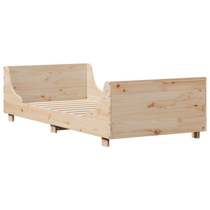Bed Frame without Mattress 75x190 cm Small Single Solid Wood Pine