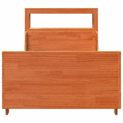 Bed Frame without Mattress Wax Brown 75x190 cm Small Single Solid Wood Pine