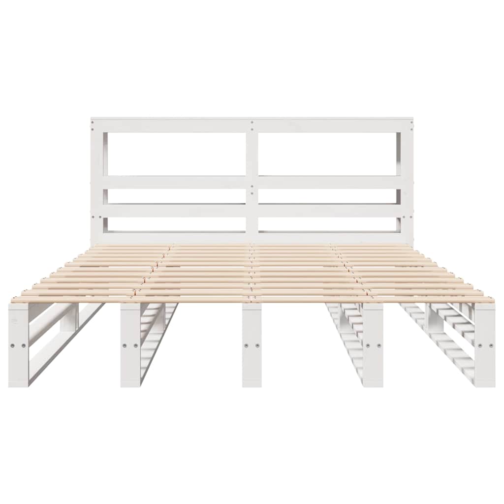 Bed Frame without Mattress White 120x200 cm Solid Wood Pine
