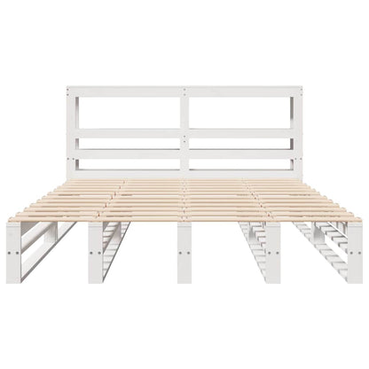 Bed Frame without Mattress White 120x200 cm Solid Wood Pine
