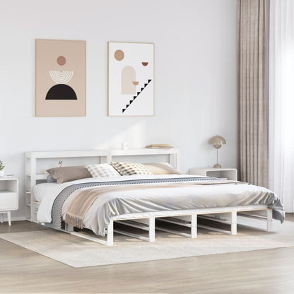 Bed Frame without Mattress White 180x200 cm Super King Solid Wood Pine