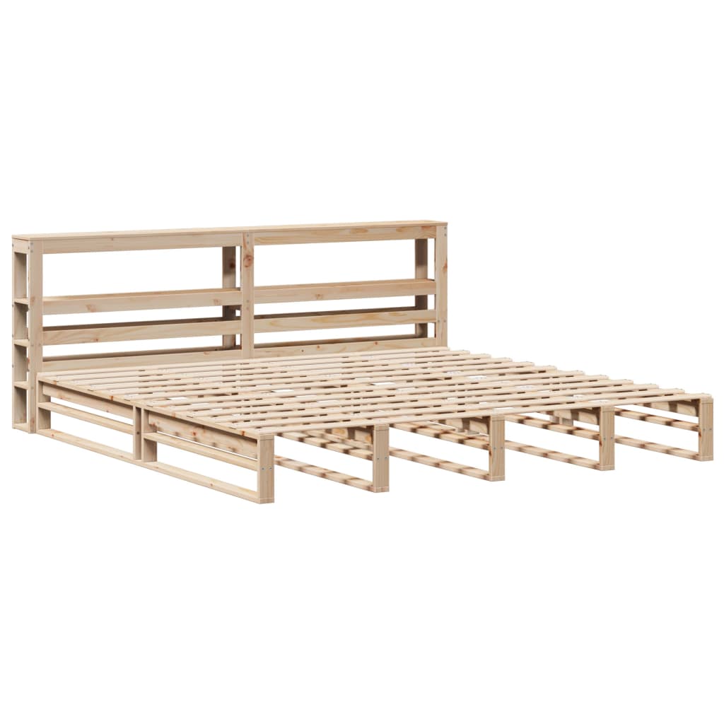 Bed Frame without Mattress 200x200 cm Solid Wood Pine