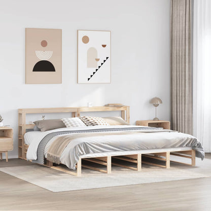 Bed Frame without Mattress 200x200 cm Solid Wood Pine