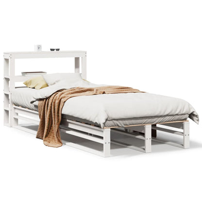 Bed Frame without Mattress White 75x190 cm Small Single Solid Wood Pine