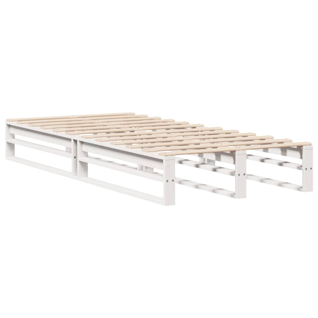 Bed Frame without Mattress White 75x190 cm Small Single Solid Wood Pine