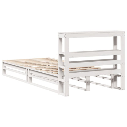 Bed Frame without Mattress White 75x190 cm Small Single Solid Wood Pine