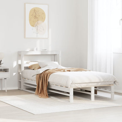 Bed Frame without Mattress White 75x190 cm Small Single Solid Wood Pine