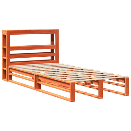 Bed Frame without Mattress Wax Brown 75x190 cm Small Single Solid Wood Pine