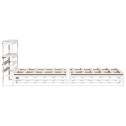Bed Frame without Mattress White 90x190 cm Single Solid Wood Pine