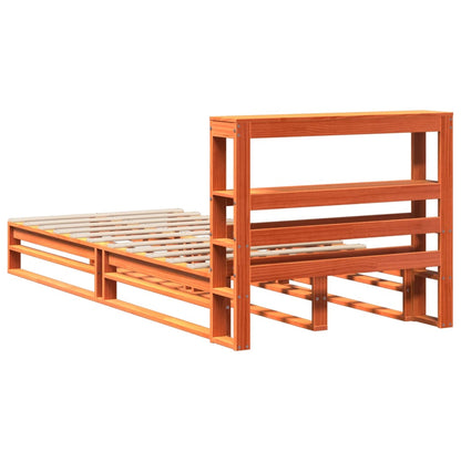 Bed Frame without Mattress Wax Brown 90x190 cm Single Solid Wood Pine