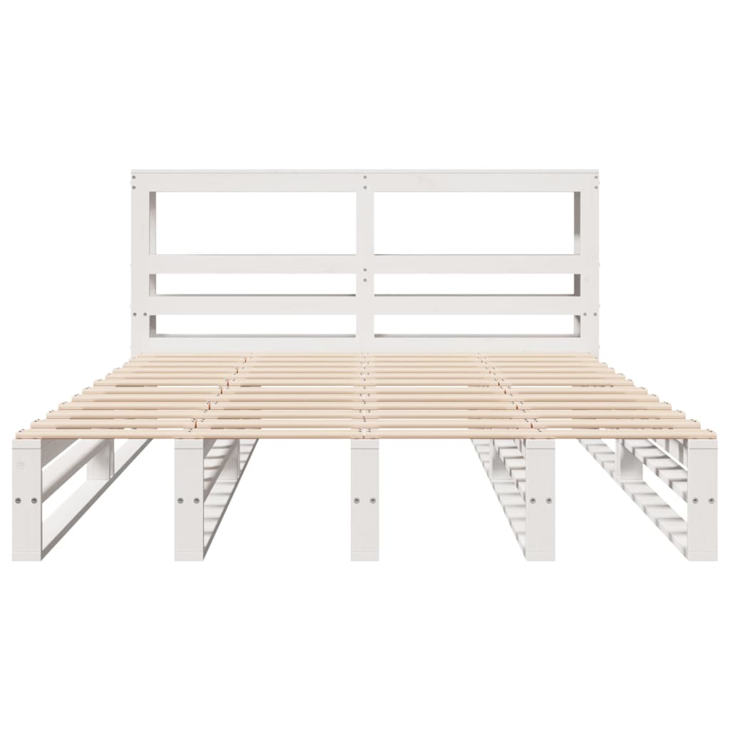 Bed Frame without Mattress White 120x190 cm Small Double Solid Wood Pine