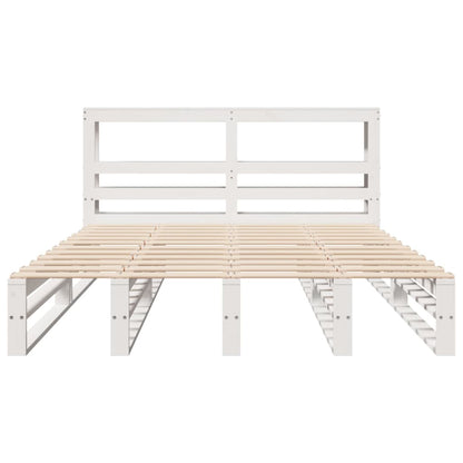 Bed Frame without Mattress White 120x190 cm Small Double Solid Wood Pine