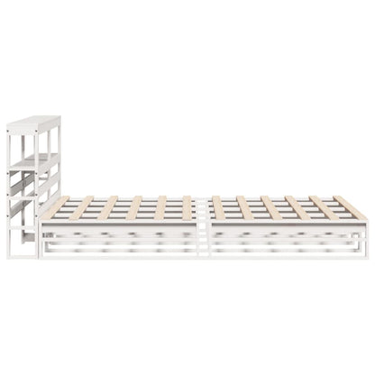 Bed Frame without Mattress White 120x190 cm Small Double Solid Wood Pine
