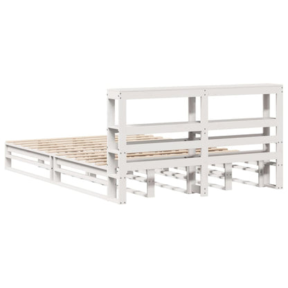 Bed Frame without Mattress White 120x190 cm Small Double Solid Wood Pine