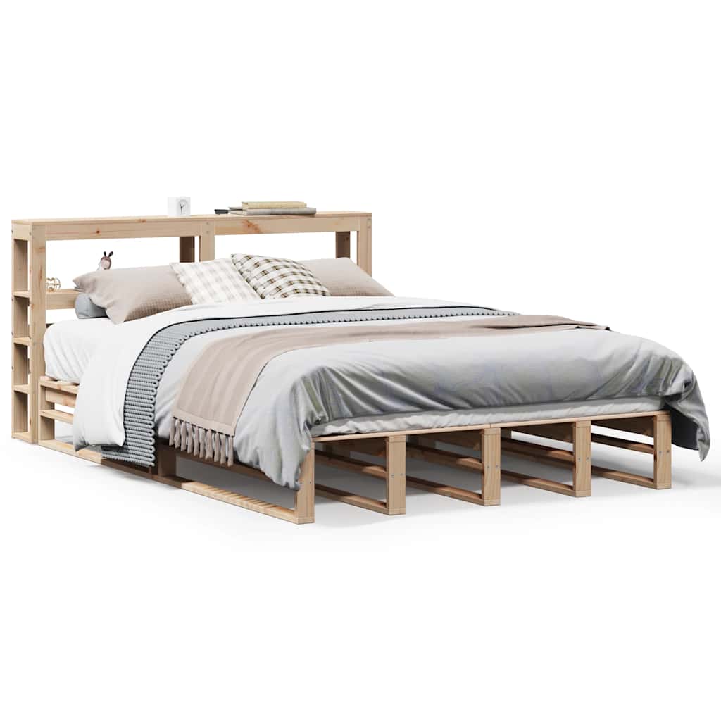 Bed Frame without Mattress 140x190 cm Solid Wood Pine