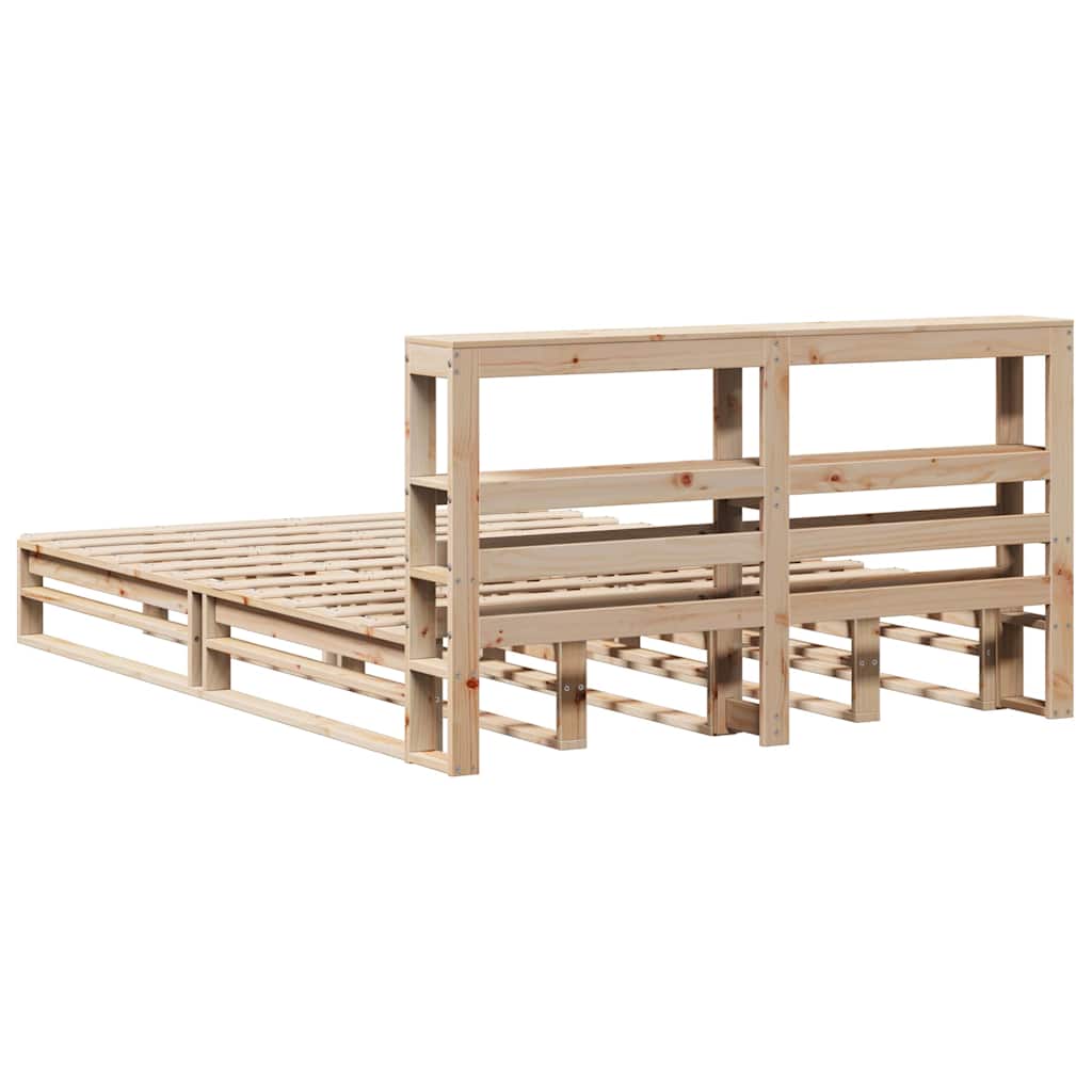 Bed Frame without Mattress 140x190 cm Solid Wood Pine