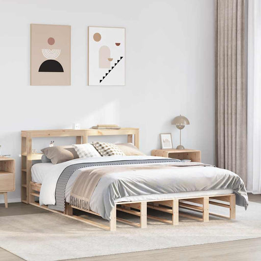 Bed Frame without Mattress 140x190 cm Solid Wood Pine
