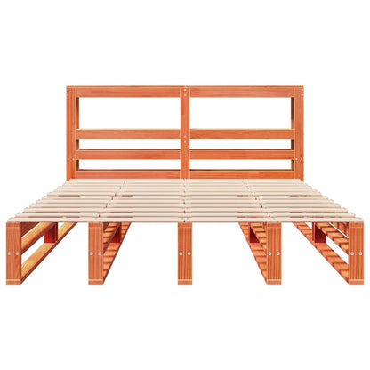 Bed Frame without Mattress Wax Brown 140x190 cm Solid Wood Pine