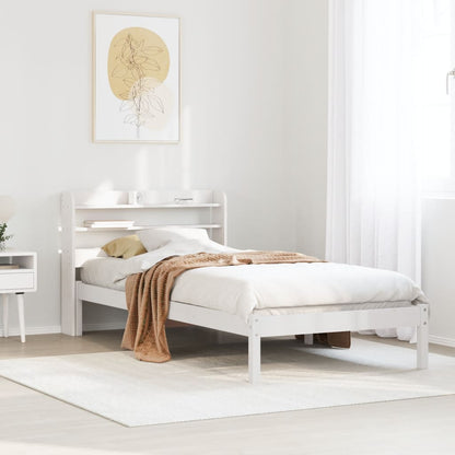 Bed Frame without Mattress White 75x190 cm Small Single Solid Wood Pine