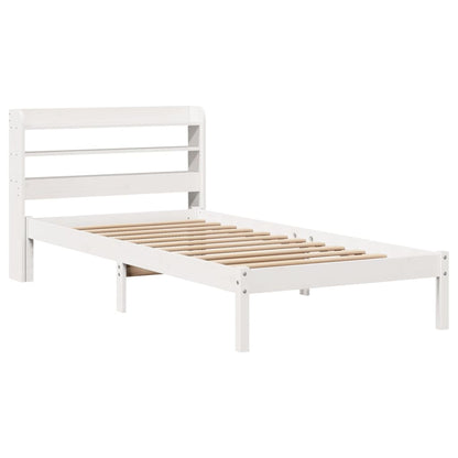 Bed Frame without Mattress White 90x190 cm Single Solid Wood Pine