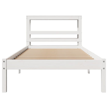Bed Frame without Mattress White 90x190 cm Single Solid Wood Pine