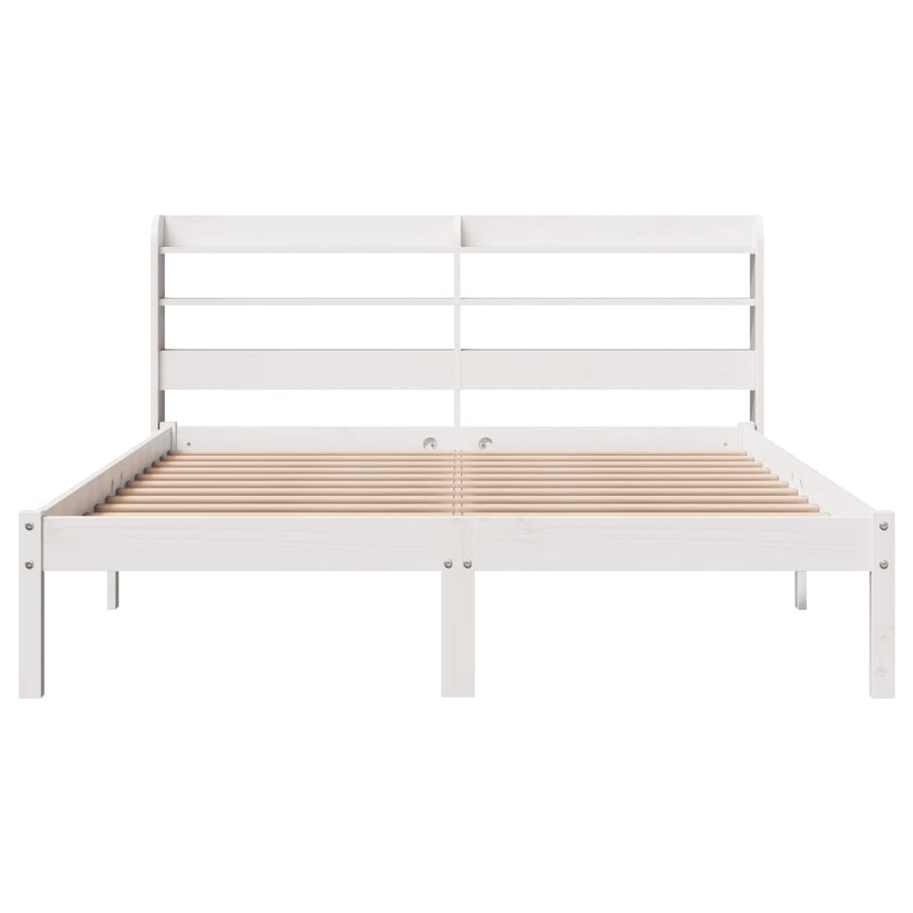 Bed Frame without Mattress White 120x190 cm Small Double Solid Wood Pine