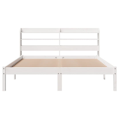 Bed Frame without Mattress White 120x190 cm Small Double Solid Wood Pine