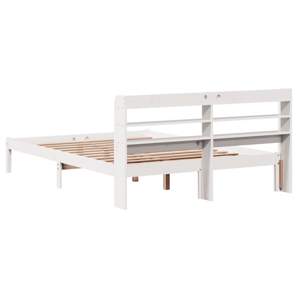 Bed Frame without Mattress White 120x190 cm Small Double Solid Wood Pine