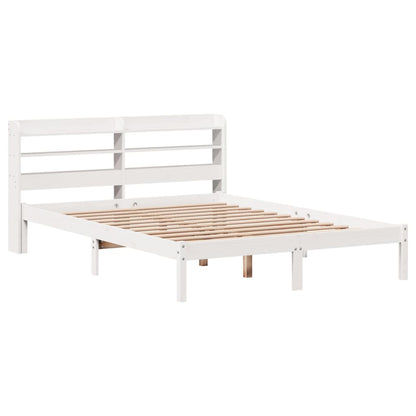 Bed Frame without Mattress White 140x190 cm Solid Wood Pine