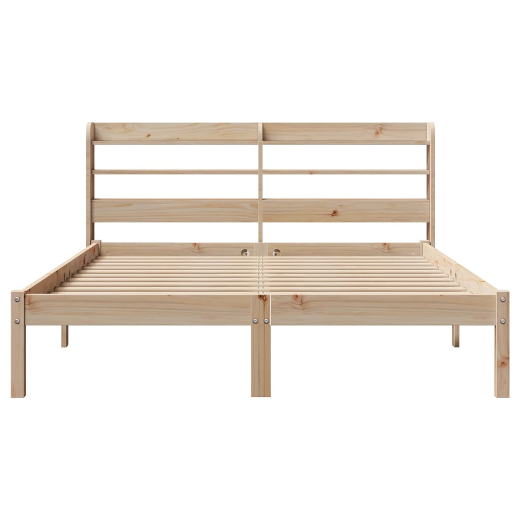 Bed Frame without Mattress 140x200 cm Solid Wood Pine
