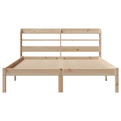 Bed Frame without Mattress 140x200 cm Solid Wood Pine