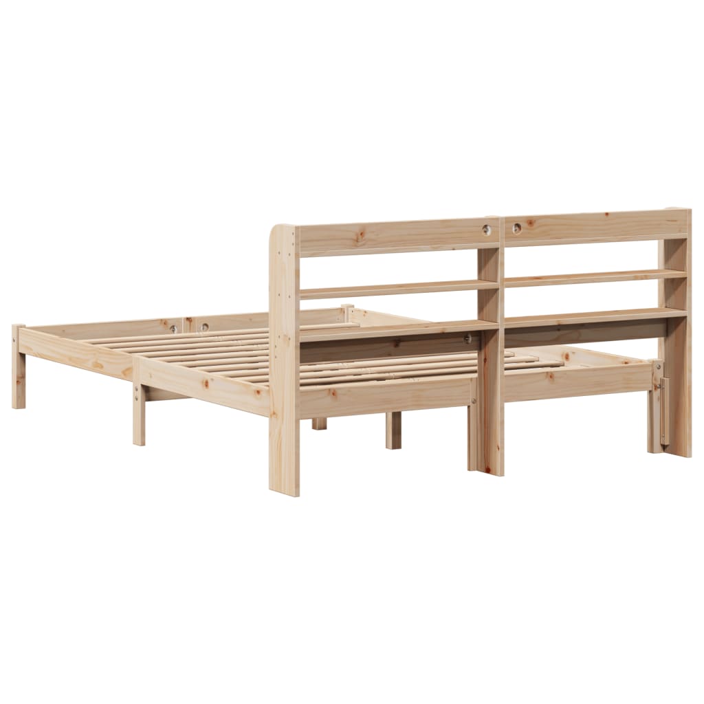 Bed Frame without Mattress 140x200 cm Solid Wood Pine