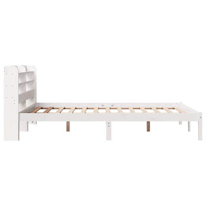 Bed Frame without Mattress White 150x200 cm King Size Solid Wood Pine
