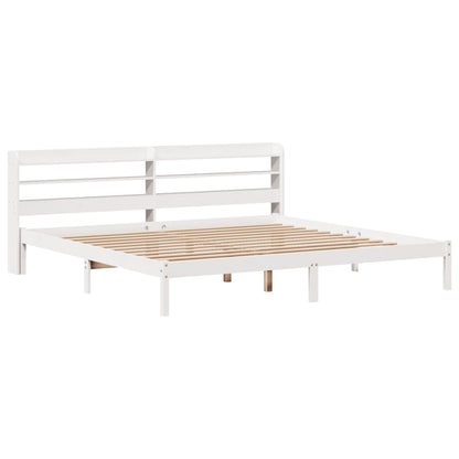 Bed Frame without Mattress White 180x200 cm Super King Solid Wood Pine