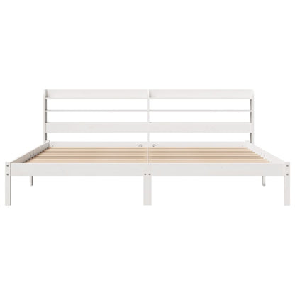 Bed Frame without Mattress White 180x200 cm Super King Solid Wood Pine