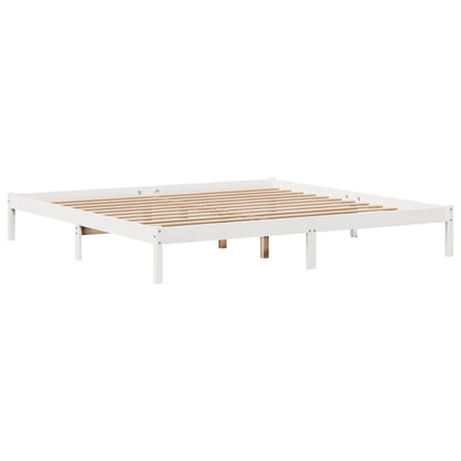 Bed Frame without Mattress White 180x200 cm Super King Solid Wood Pine