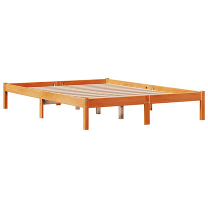 Bed Frame with Headboard without Mattress Wax Brown 120x200 cm