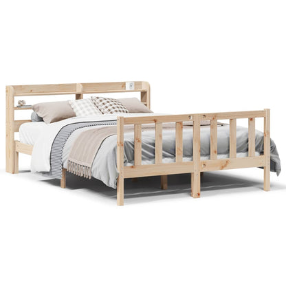 Bed Frame without Mattress 135x190 cm Double Solid Wood Pine