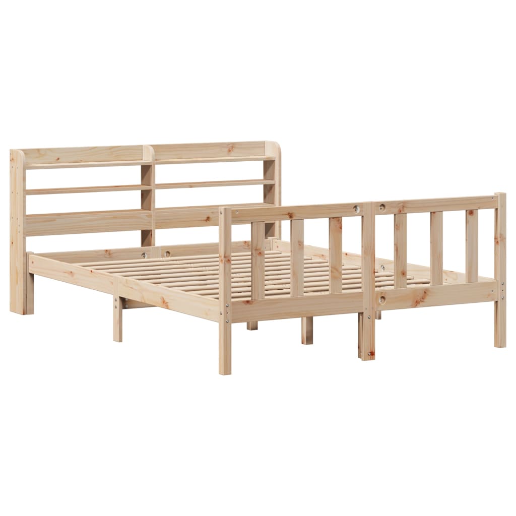 Bed Frame without Mattress 135x190 cm Double Solid Wood Pine