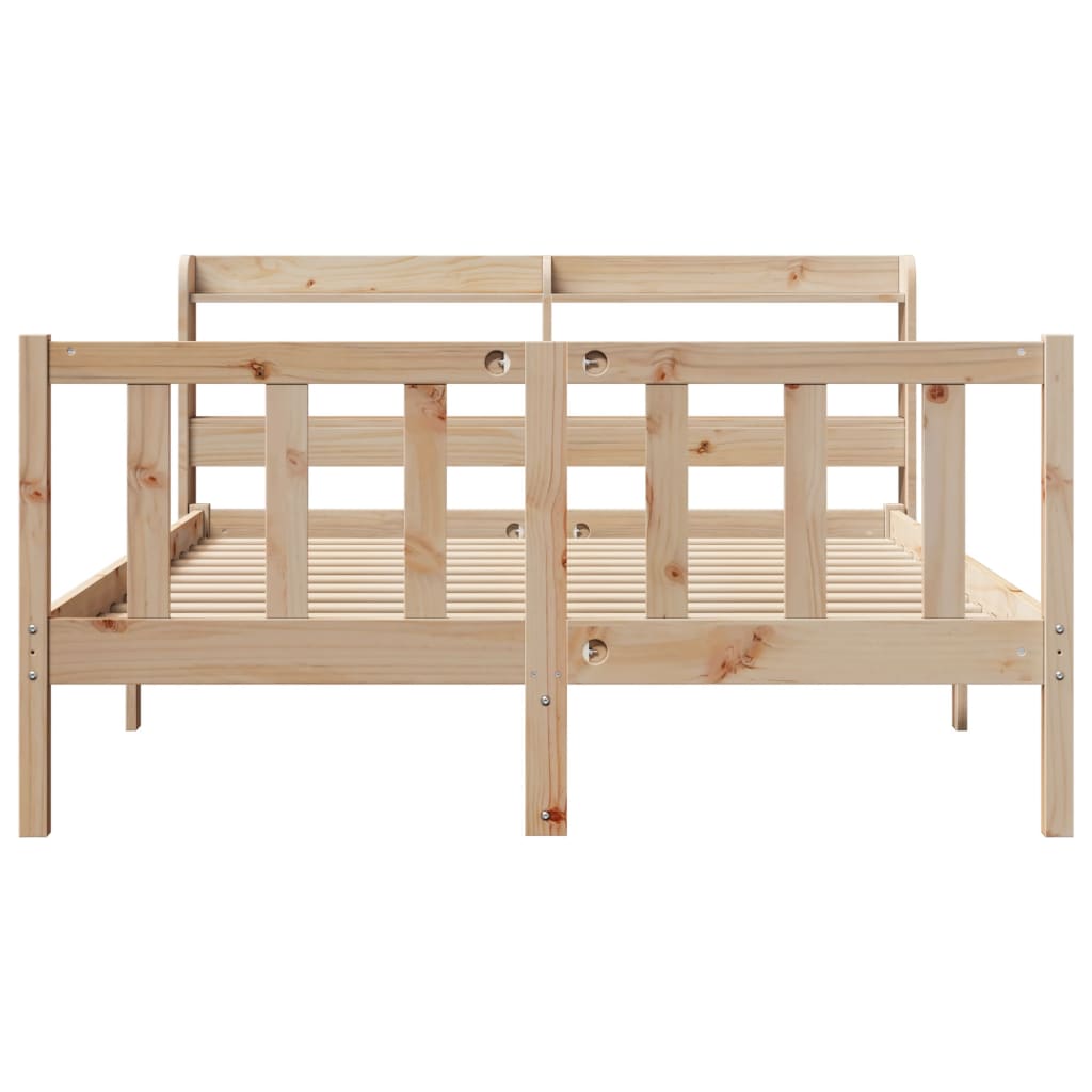 Bed Frame without Mattress 135x190 cm Double Solid Wood Pine