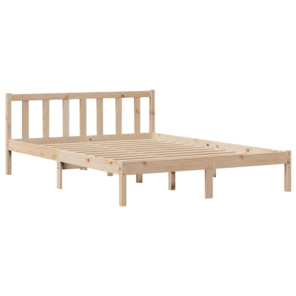 Bed Frame without Mattress 135x190 cm Double Solid Wood Pine