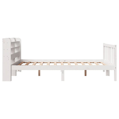 Bed Frame without Mattress White 135x190 cm Double Solid Wood Pine
