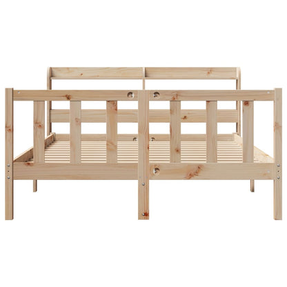 Bed Frame without Mattress 140x190 cm Solid Wood Pine